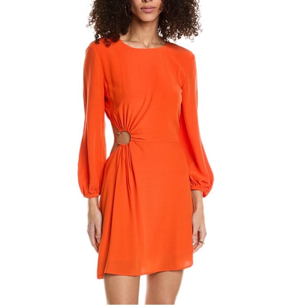 ba&sh Bonica 3/4 Sleeve Dress Cut Out Orange Size Large